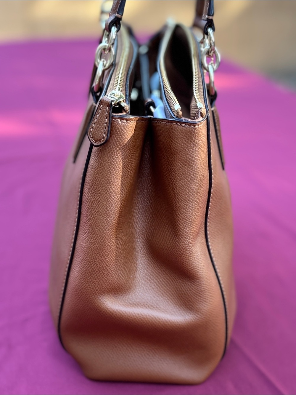 Coach Christie Carryall Brown Leather Satchel Shoulder Bag + Crossbody Strap - Picture 5 of 10